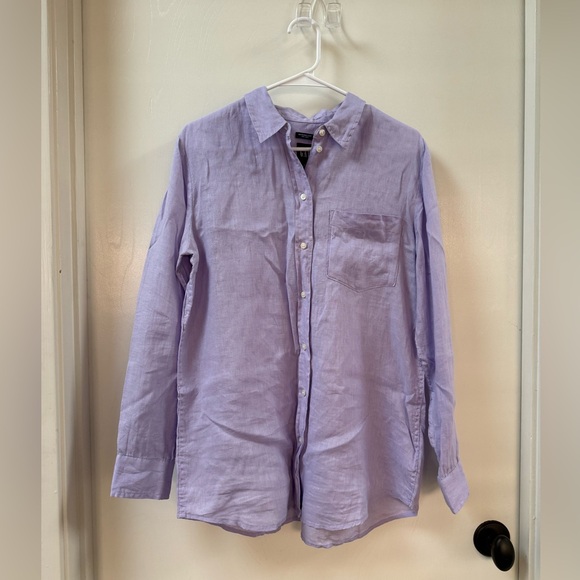 GAP Tops - Gap Boyfriend Shirt, purple